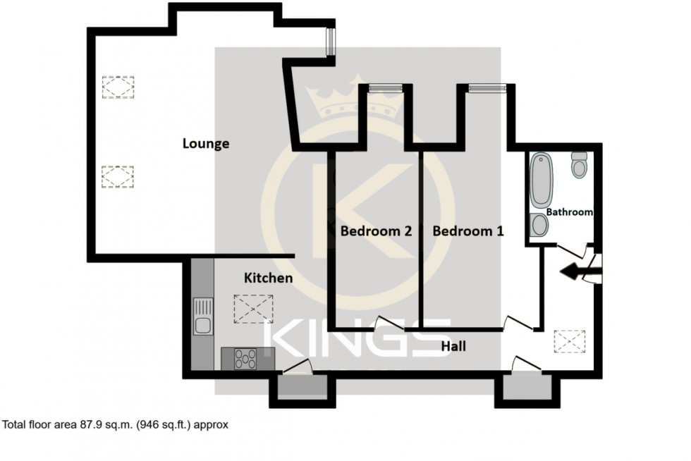 Floorplan for Knowles Court, Manor Park Avenue, Portsmouth