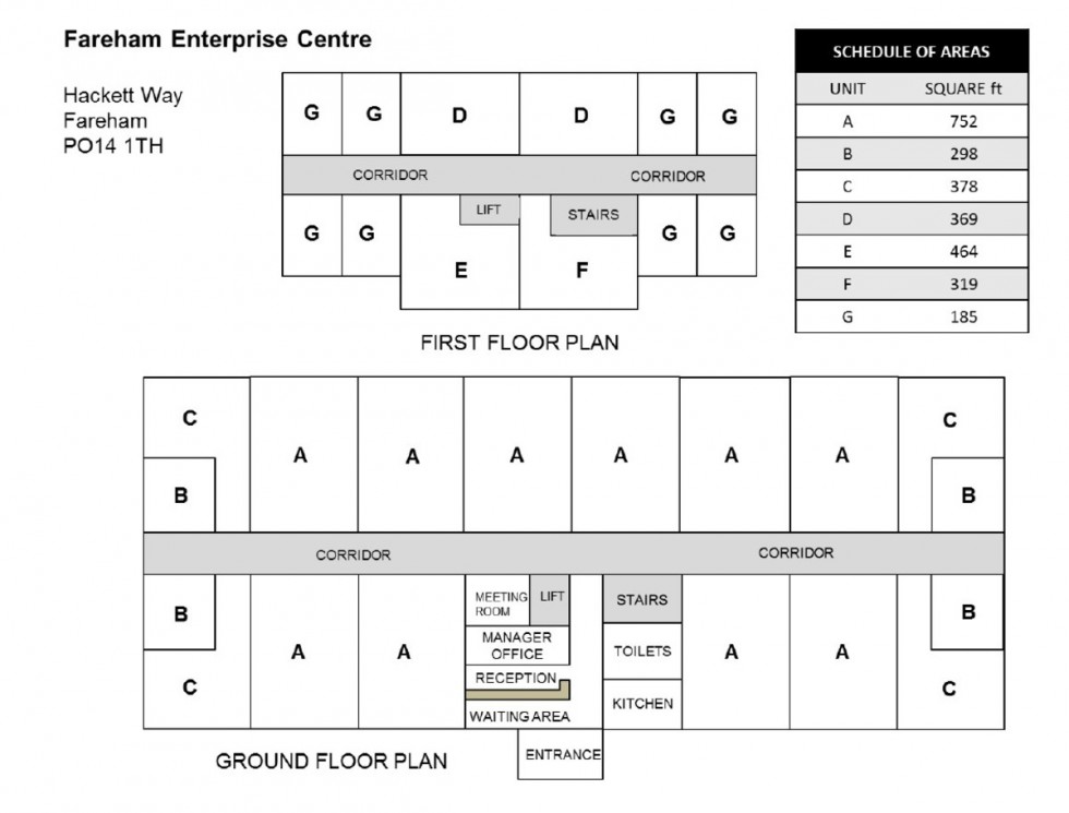 Floorplan for Unit 21 FAREHAM ENTERPRISE CENTRE